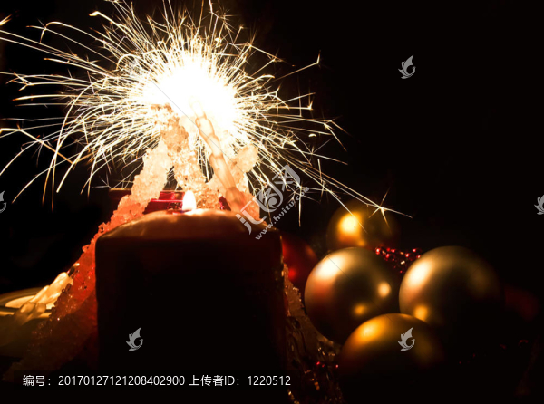白蠟燭，圣誕樹上的裝飾品