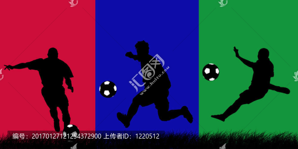 足球運動員的剪影