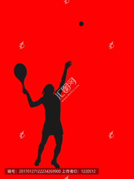網(wǎng)球運(yùn)動(dòng)員的剪影