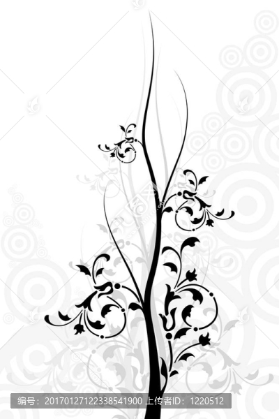 花卉背景與圓圈