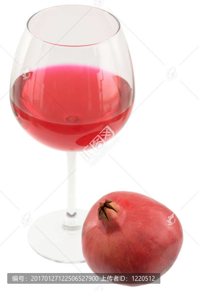 靜物與一杯葡萄酒和石榴