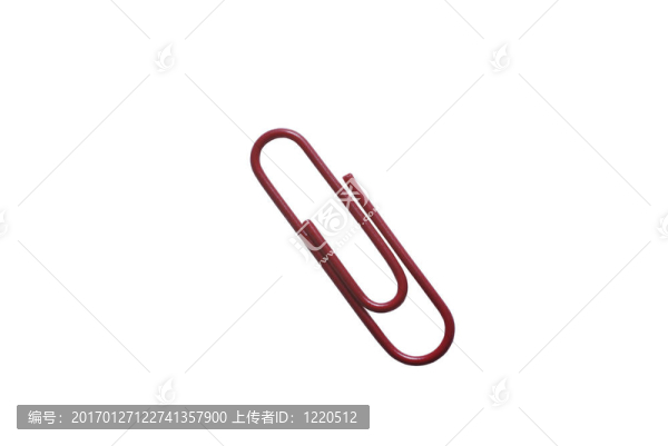 紅色的回形針夾在白色背景與剪輯路徑。