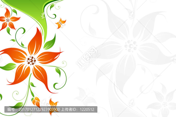 蝴蝶背景花