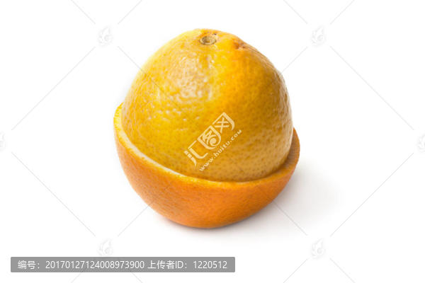 橙色和檸檬；一半
