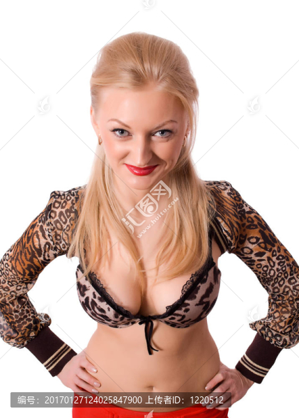 性感的金發(fā)大乳房孤立的金發(fā)女郎