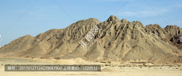 埃及沙漠中的山地景觀。Panaromic。