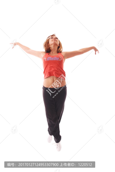 白色背景的迷人少年舞蹈