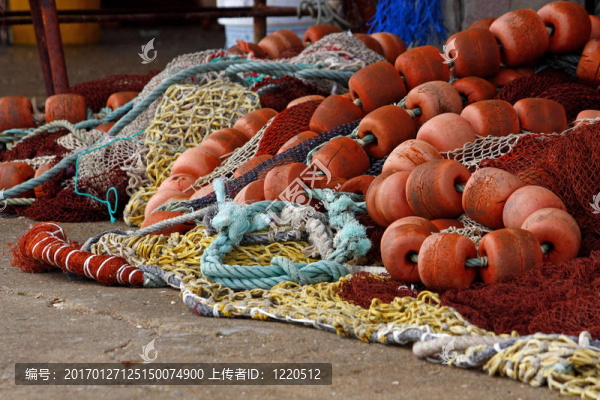 地板上的釣魚用具