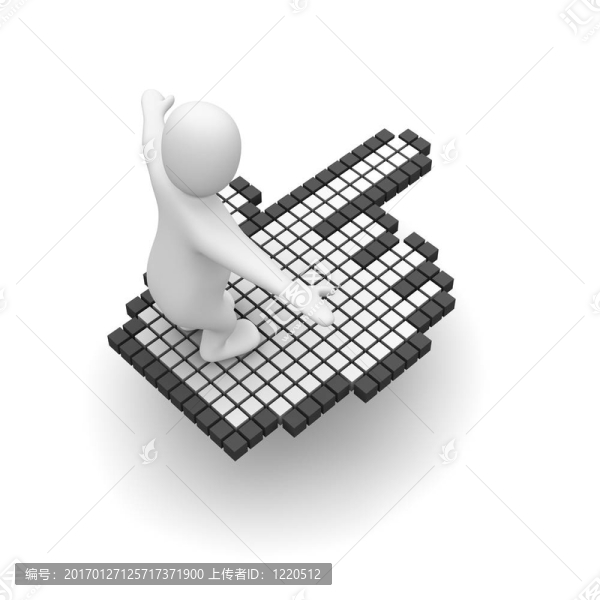 在光標(biāo)上飛行的人