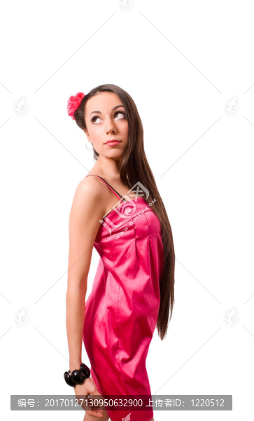 纖細(xì)的黑發(fā)女長頭發(fā)的分離