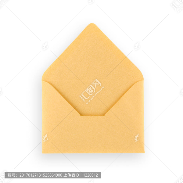 白色背景上的舊的打開信封。
