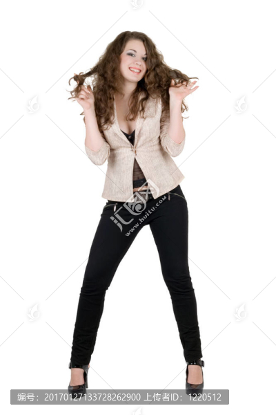 美麗俏皮的年輕女人。白色背景中分離