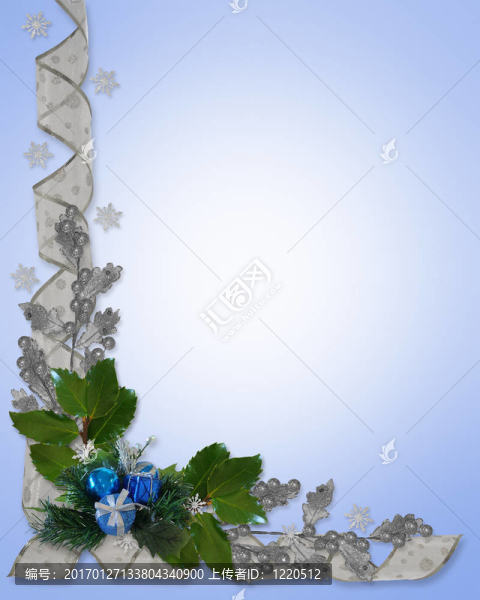 圣誕冬青和絲帶的邊界