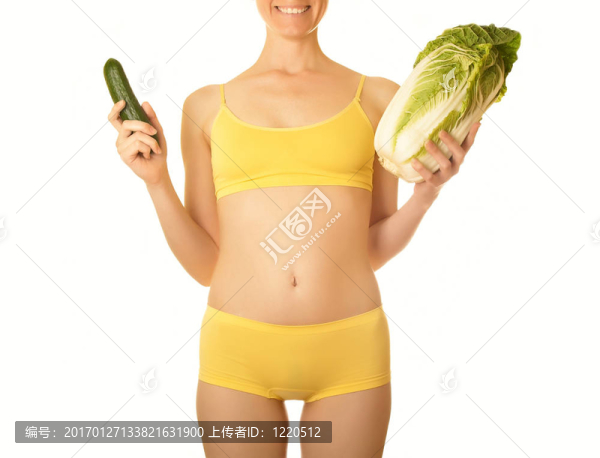 女人身體和卷心菜