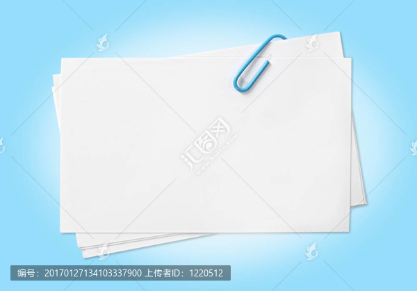 藍(lán)色的回形針空白卡
