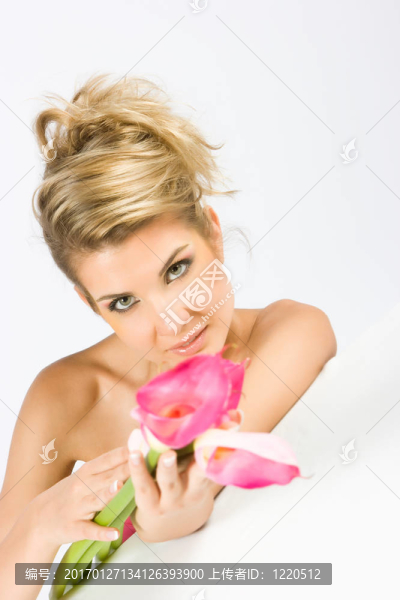 女孩與唐菖蒲