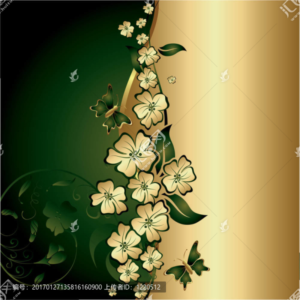 蝴蝶和金色的花