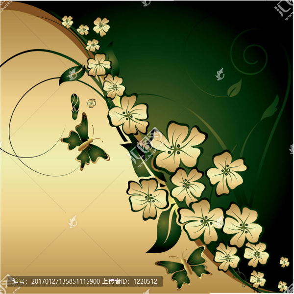黃金花和蝴蝶