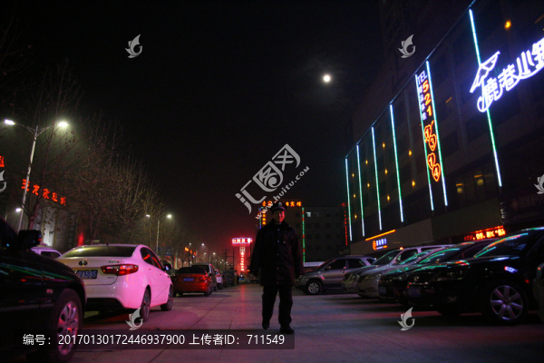 保安巡查,城市夜景