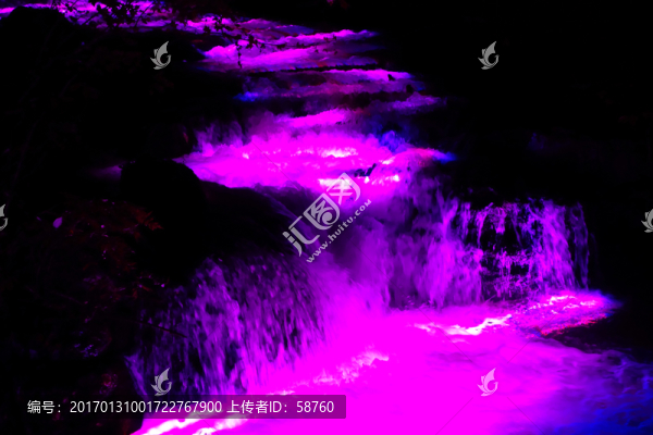溪水燈光景觀
