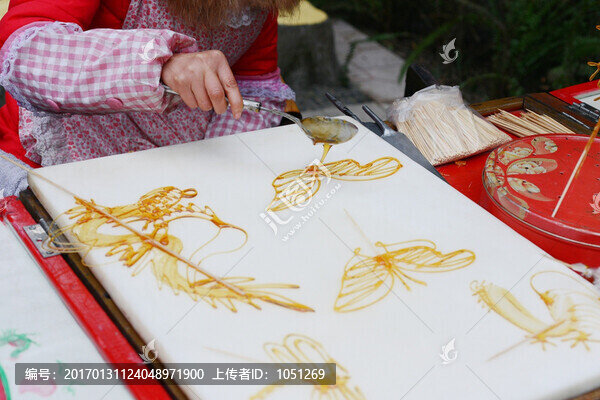 糖人手藝,制作糖畫