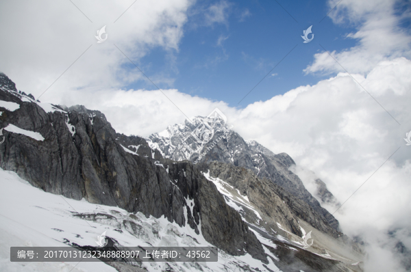 玉龍雪山,冰川,山峰