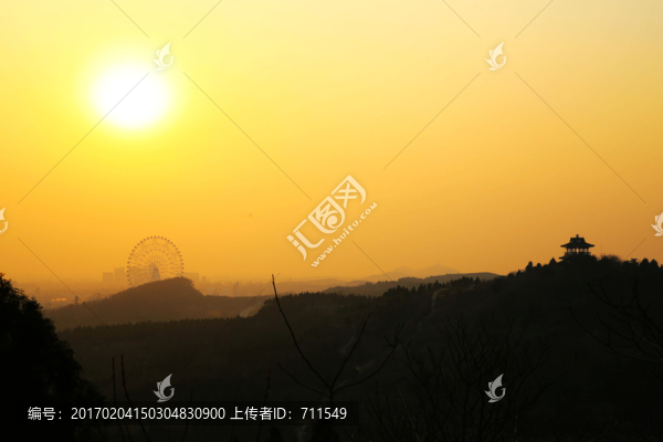 遠山落日,唯美黃昏