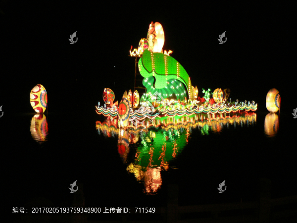 燈展,燈會,蚌珠,倒影