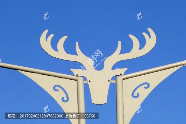 馴鹿鹿頭造型鐵藝裝飾