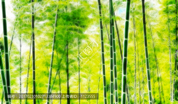 竹林裝飾畫,合層