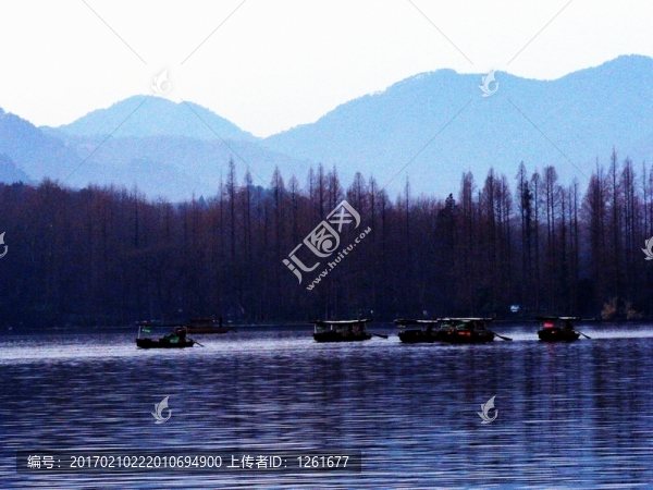 冬季西湖晨光