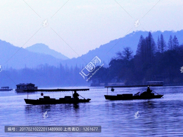 冬季西湖晨光