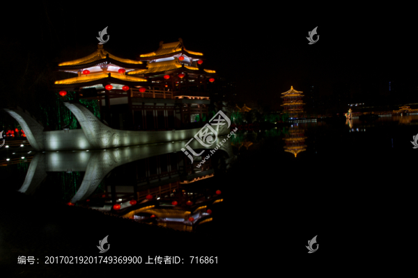 大唐芙蓉園,石坊,夜景