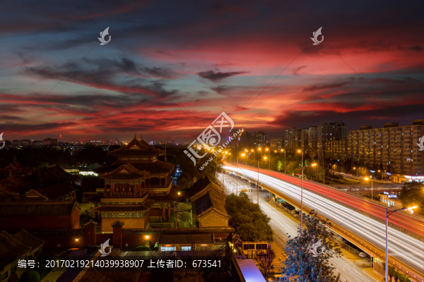 北京雍和宮風光夜景