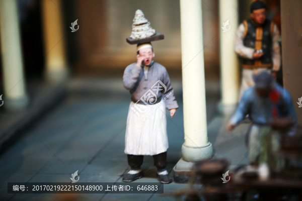 叫賣人,民間生活百態(tài)微塑