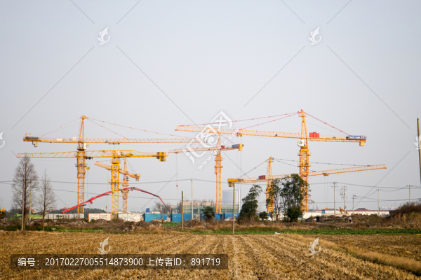 塔吊,吊車,建筑工地