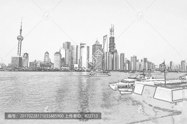 上海建筑線描