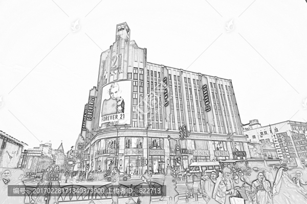 上海建筑線描