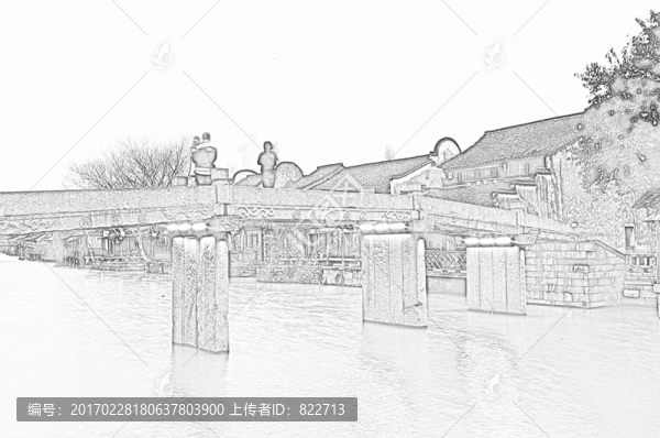 古鎮(zhèn)線描