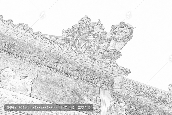 古建筑線(xiàn)描