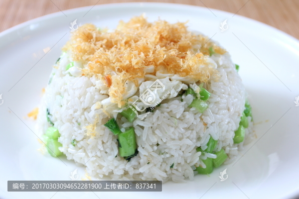 蛋白粒菜心炒飯