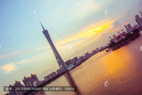 珠江新城廣州塔小蠻腰黃昏