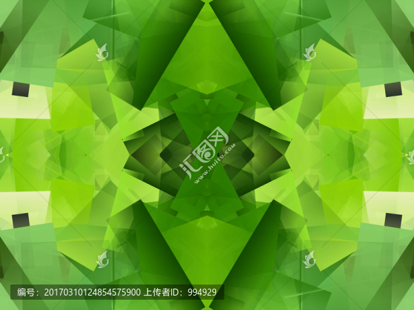 綠色立體幾何高清抽象拼接背景