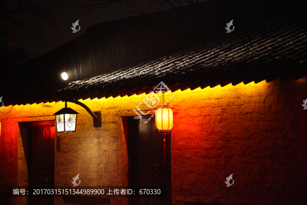 江南民居,夜景