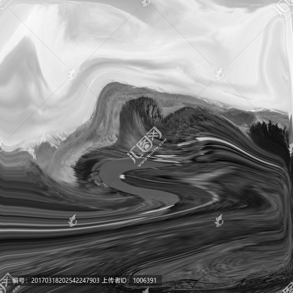 黑白線條,水墨背景