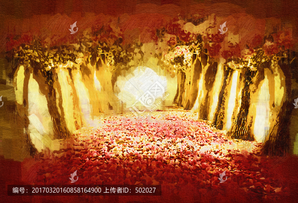 走廊裝飾畫,樹