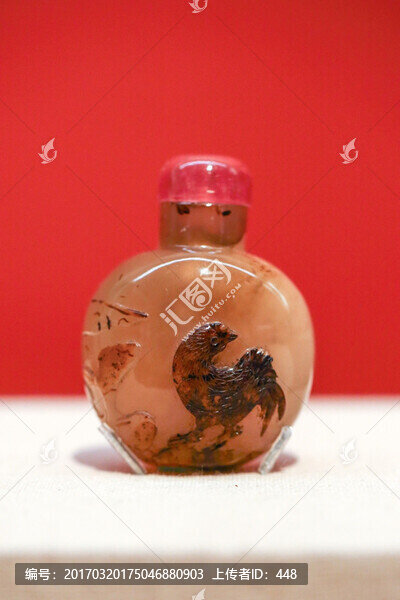 瑪瑙公雞鼻煙壺