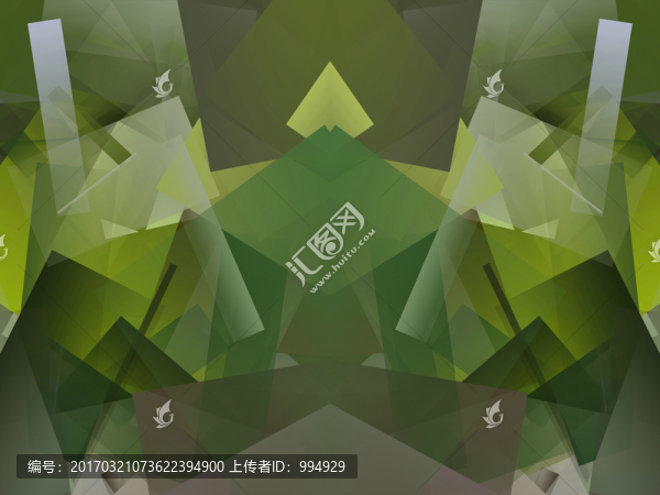 綠色立體幾何拼接抽象底紋背景