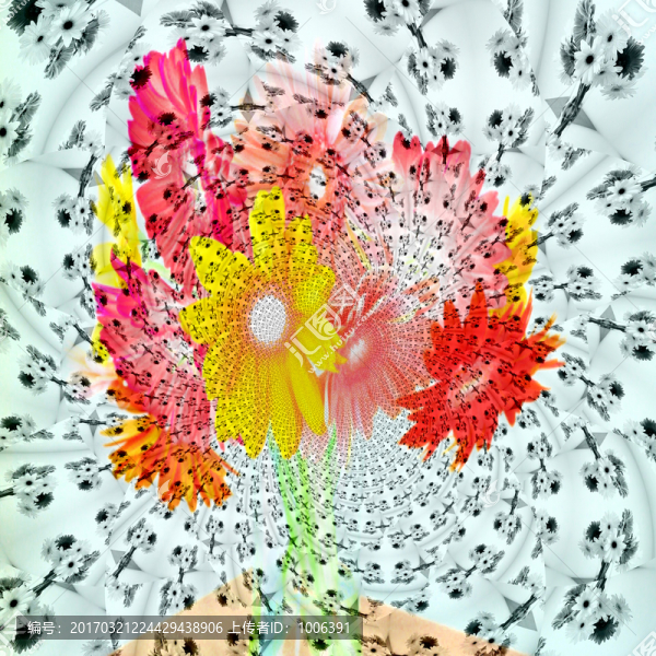 拼花花型裝飾畫,無分層