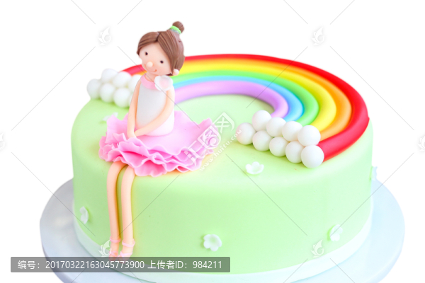 生日蛋糕,翻糖蛋糕,彩虹蛋糕